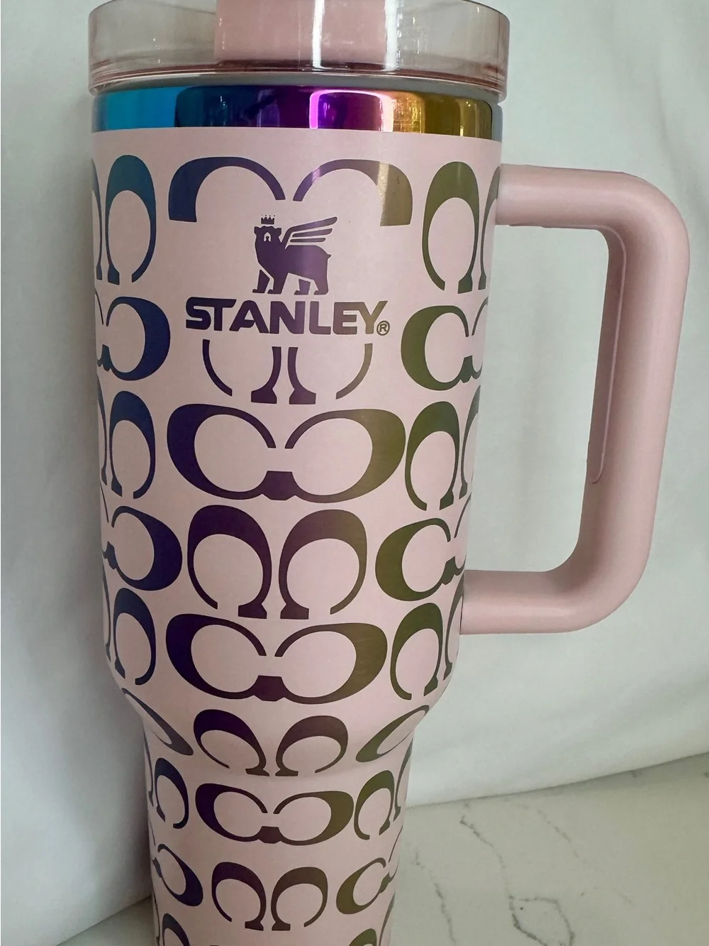 Stanley x Coach 40oz Tumbler Pink Oil Slick NIB - Picture 4 of 5